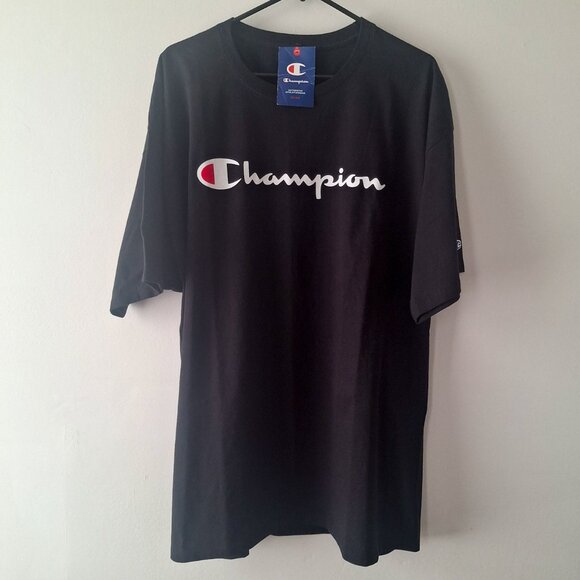 T Shirt Champion Authentic Athleticwear Logo  Size XXL 2XL Black New with Tag - Picture 2 of 7